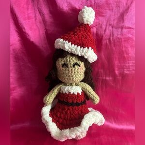 Handmade Crochet Christmas Doll, one of a kind💗